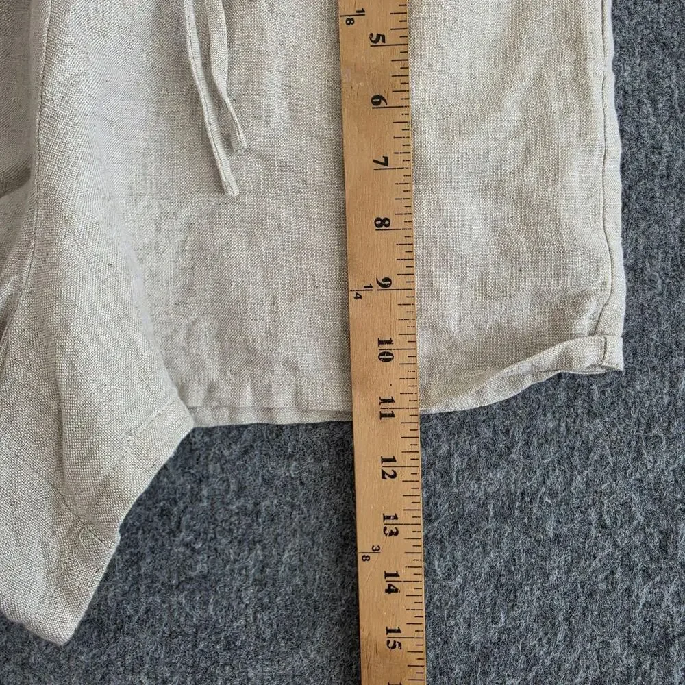 Reformation Shorts Small Zoey Linen Drawstring in Oatmeal Cream Relaxed Comfy